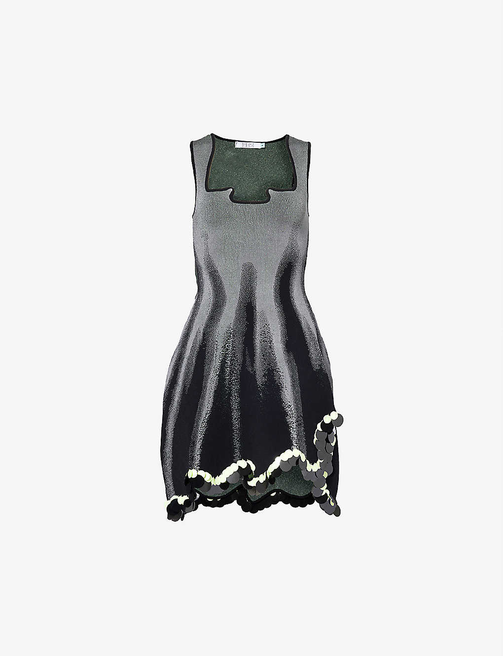 Ph5 Womens Black Green Alyssa Sequin-embellished Recycled Viscose And Rayon-blend Knitted Mini Dress