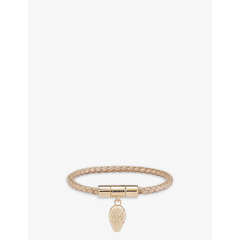 Bvlgari Womens Gold Serpenti Forever Leather Bracelet