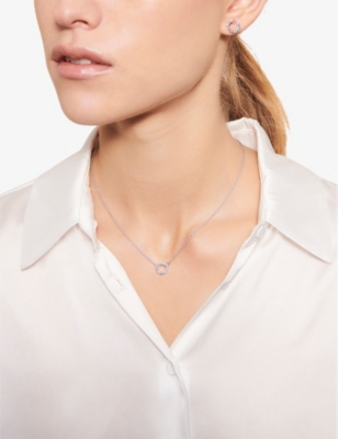 SIF JAKOBS: Biella Grande sterling-silver and zirconia pendant necklace