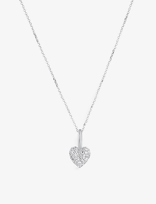 SIF JAKOBS: Caro heart-shaped sterling-silver and zirconia pendant necklace