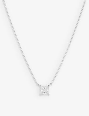 SIF JAKOBS: Ellera Quadrato sterling-silver and zirconia pendant necklace