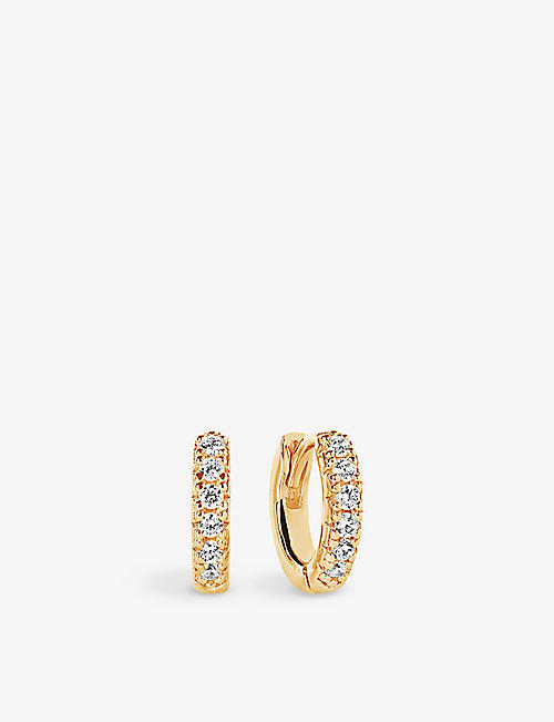 SIF JAKOBS: Ellera Piccolo 18ct gold-plated sterling-silver and zirconia hoop earrings