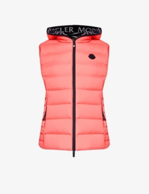 MONCLER MONCLER WOMEN'S PINK ALITERSE BRAND-PATCH REGULAR-FIT SHELL-DOWN VEST