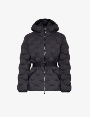 Shop Moncler Womens Black Adonis Brand-patch Shell-down Jacket