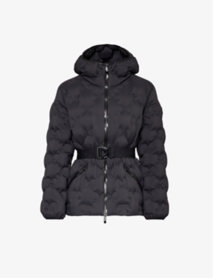 MONCLER MONCLER WOMEN'S BLACK ADONIS BRAND-PATCH SHELL-DOWN JACKET