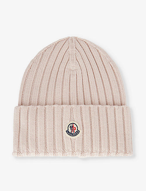 MONCLER: Brand-tab ribbed wool-knit beanie