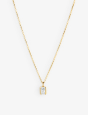 SIF JAKOBS: Roccanova Piccolo 18ct yellow gold-plated sterling silver and zirconia pendant necklace