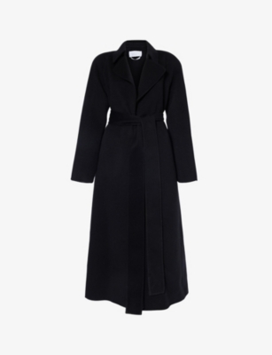 Gabriela Hearst Womens Black Lachlan Tie-waist Cashmere Coat