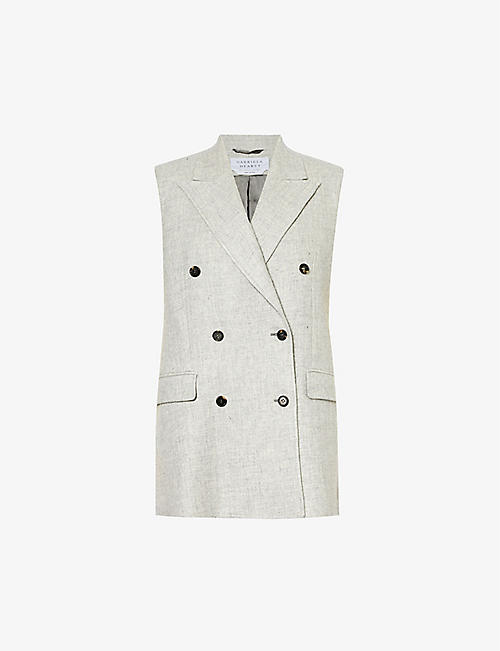GABRIELA HEARST: Mayte double-breasted cashmere and linen-blend vest