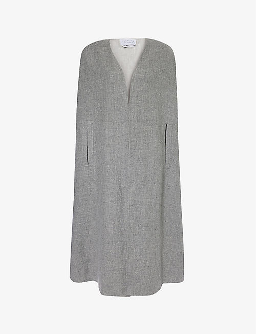 GABRIELA HEARST: Lindlow side-pocket cashmere and linen-blend cape
