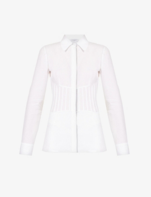 Shop Gabriela Hearst Women's White Duff Pleated Linen Shirt
