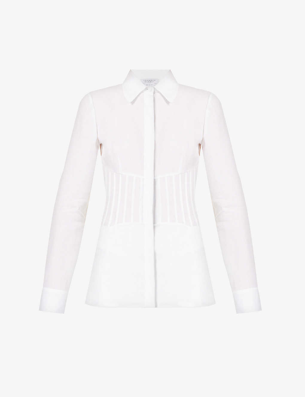 Shop Gabriela Hearst Duff Pleated Linen Shirt In White