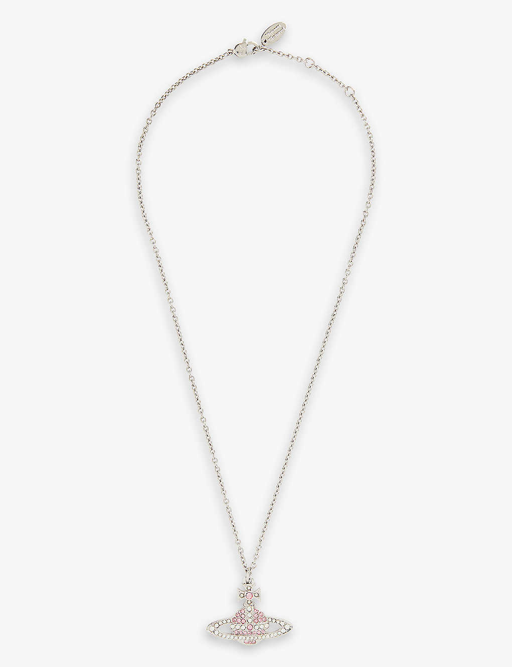 Vivienne Westwood Jewellery Kika Crystal-embellished Brass Pendant Necklace In Platinum/l Rose,w Opa