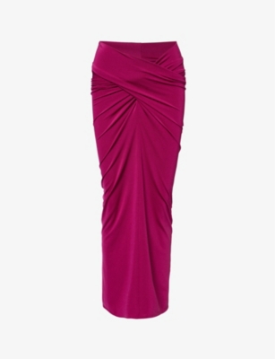 16arlington 16 Arlington Womens Fuchsia Berretta Slim-fit Stretch-woven Jersey Maxi Skirt