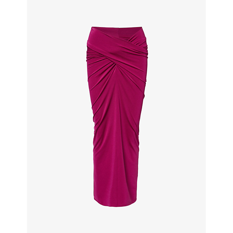 16arlington 16 Arlington Womens Fuchsia Berretta Slim-fit Stretch-woven Jersey Maxi Skirt