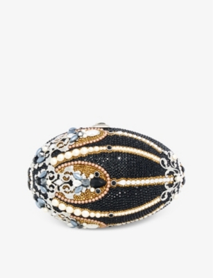 Judith Leiber Couture Womens Silver Jet Multi Egg Princess Crystal-embellished Silver-tone Metal Clu