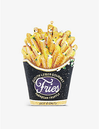 JUDITH LEIBER COUTURE: French Fries Truffle crystal-embellished metal clutch bag