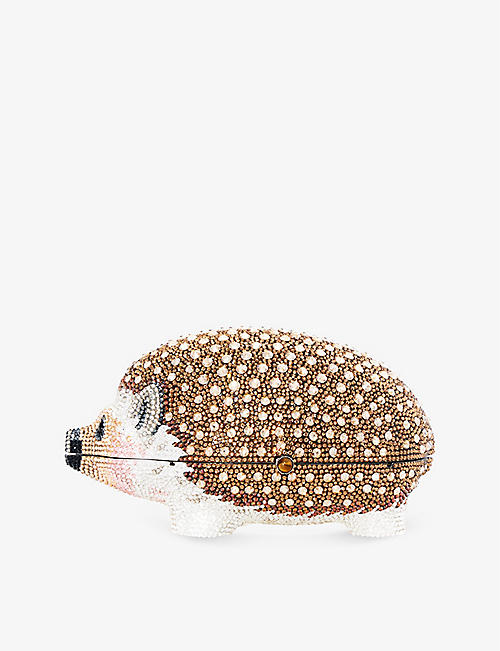 JUDITH LEIBER COUTURE: Hedgehog Wilbur crystal-embellished metal clutch bag