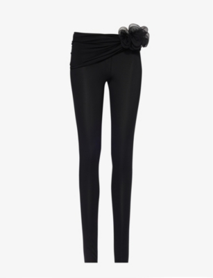 Magda Butrym High-waist Tie Fitted Leggings In Black
