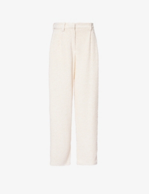 MAGDA BUTRYM: Wide-leg mid-rise linen-blend trousers