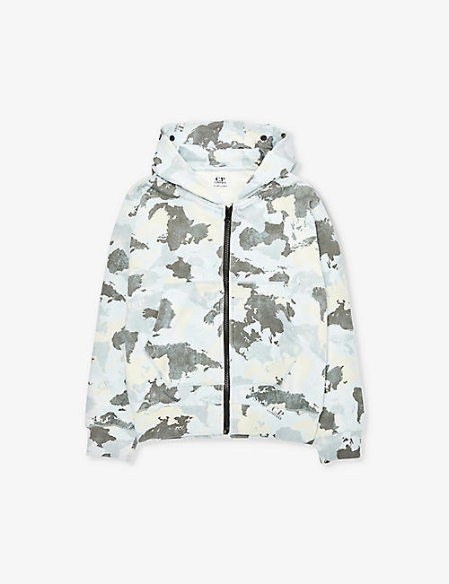 CP COMPANY: Camo-print lens-embellished cotton-jersey hoody 8-14 years