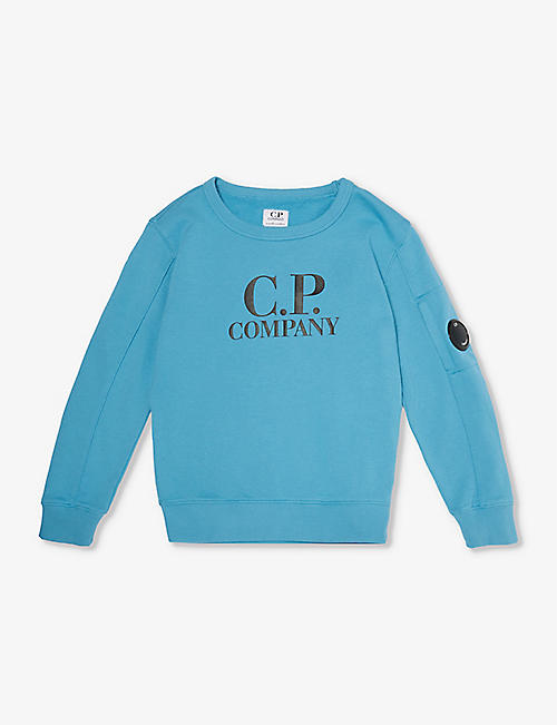 CP COMPANY: Logo-print lens-embellished cotton-jersey sweatshirt 4-14 years