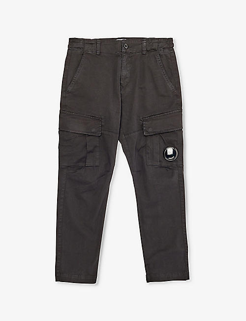 CP COMPANY: Lens-embellished tapered-leg cotton cargo trousers 8-14 years