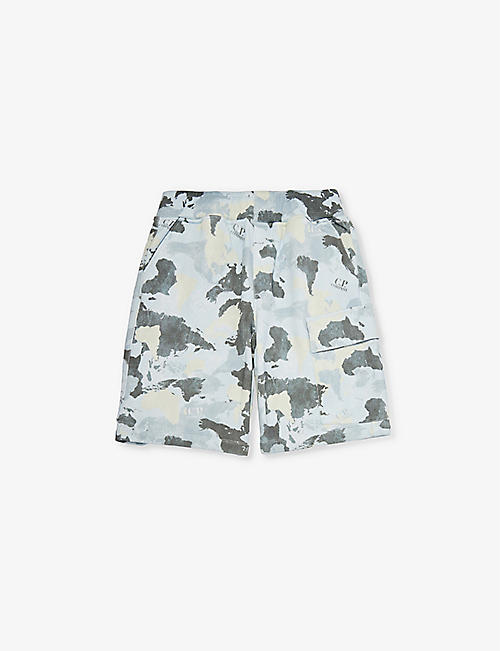 CP COMPANY: Camouflage-print regular-fit cotton-jersey shorts 8-14 years