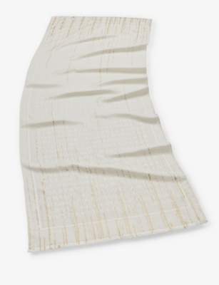BVLGARI: Logo-print wool and silk-blend scarf