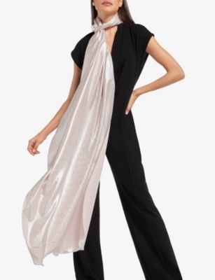 BVLGARI: Lettere Maxi logo-print silk and wool-blend scarf