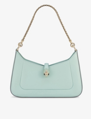 Bvlgari Womens Light Blue Serpenti Forever Leather Shoulder Bag In Light Blue