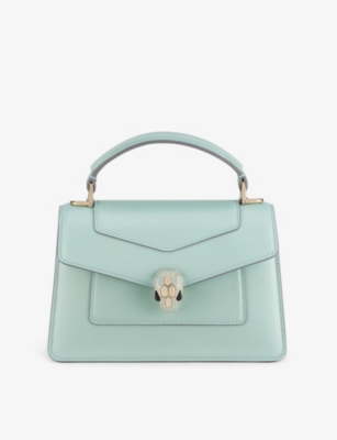 Bvlgari Womens Light Blue Serpenti Forever Leather Top-handle Bag In Light Blue