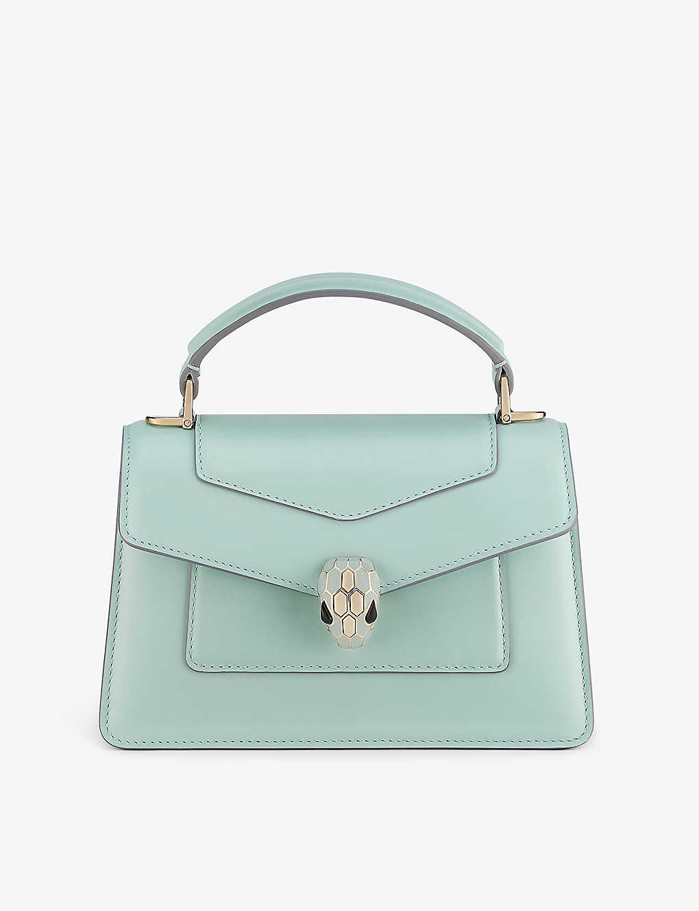Bvlgari Womens Light Blue Serpenti Forever Leather Top-handle Bag