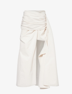 Shop House Of Sunny Women's Pearl Cascade Asymmetric-hem Cotton-blend Skirt