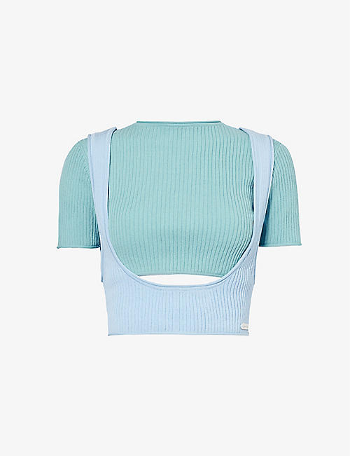 HOUSE OF SUNNY: Olympus layered knitted top