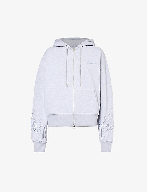 HOUSE OF SUNNY: Odyssey brand-embroidered organic cotton-blend hoody