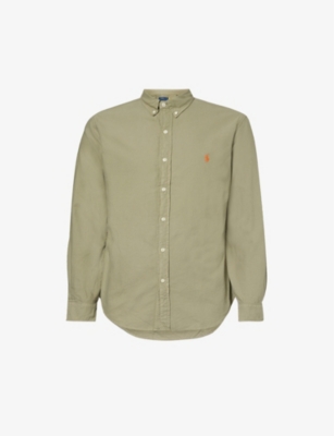 POLO RALPH LAUREN: Brand-embroidered slim-fit cotton shirt