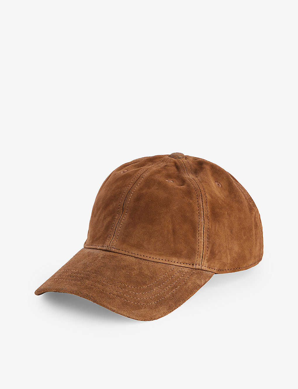 Polo Ralph Lauren Mens Smith Brown Logo-patch Curved-peak Leather Baseball Cap
