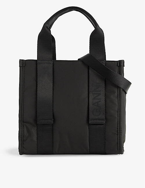 GANNI: Branded recycled-polyester tote bag