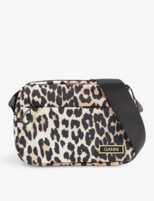 GANNI: Festival animal-print recycled polyester shell bag