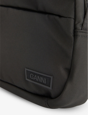 GANNI: Festival branded-strap shell bag