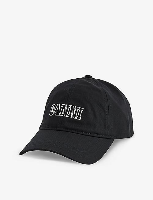 GANNI: Logo-embroidered cotton cap