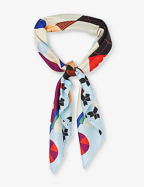 SANDRO: Tree of Life silk scarf