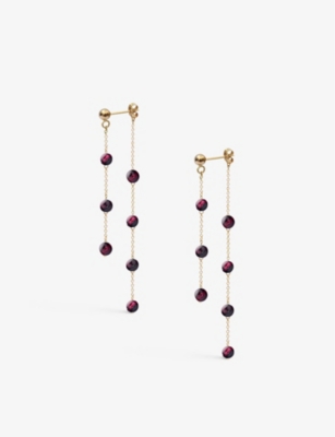 The Alkemistry Womens Yellow Gold Boba 18ct Yellow-gold And Garnet Drop Earrings