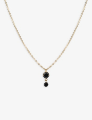 THE ALKEMISTRY: Aria 18ct yellow-gold 0.23 and 0.10ct black diamond pendant necklace