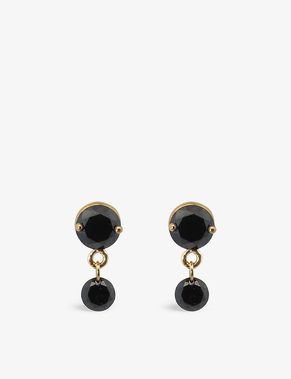 The Alkemistry Womens Yellow Gold Aria 18ct Yellow-gold And 0.10ct Black Diamond Drop Earrings
