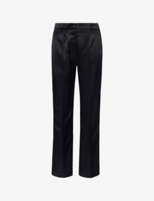 Nanushka Felina Straight Faux Leather Pants In Black