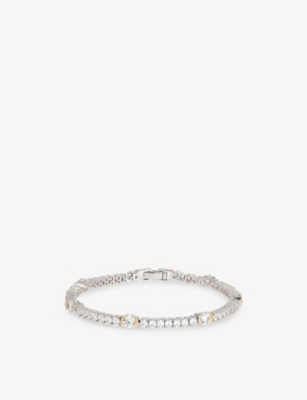 LAURA VANN: Luna 18ct yellow gold and rhodium-plated sterling-silver and cubic zirconia bracelet