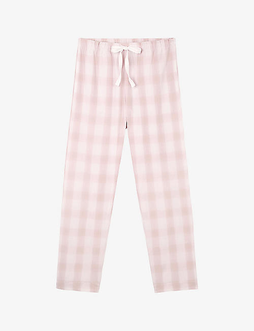 THE WHITE COMPANY: Relaxed-fit omschecked organic-cotton pyjama bott