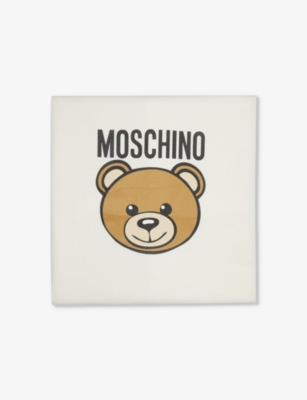 MOSCHINO: Bear and logo-print cotton-jersey blanket